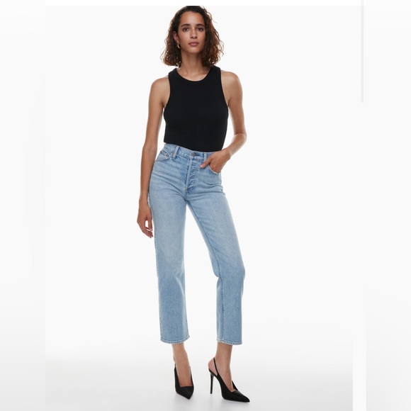 Denim Forum Denim - Aritzia Denim Forum Arlo High Rise Straight Jean size 27 Light Blue Staple Piece